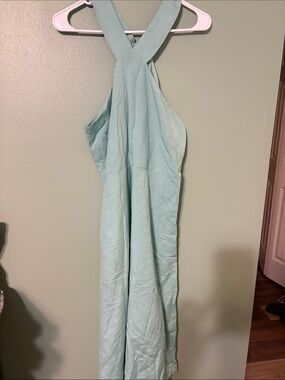 Ann Taylor Factory Light Aqua Cross-Back Maxi